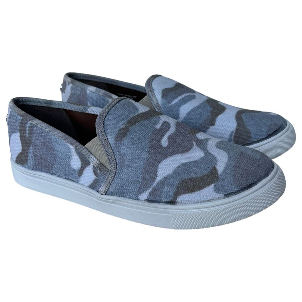 Steve Madden Shoes Womens 10 Safary Camouflage Canvas Slip On Sneakers Gray